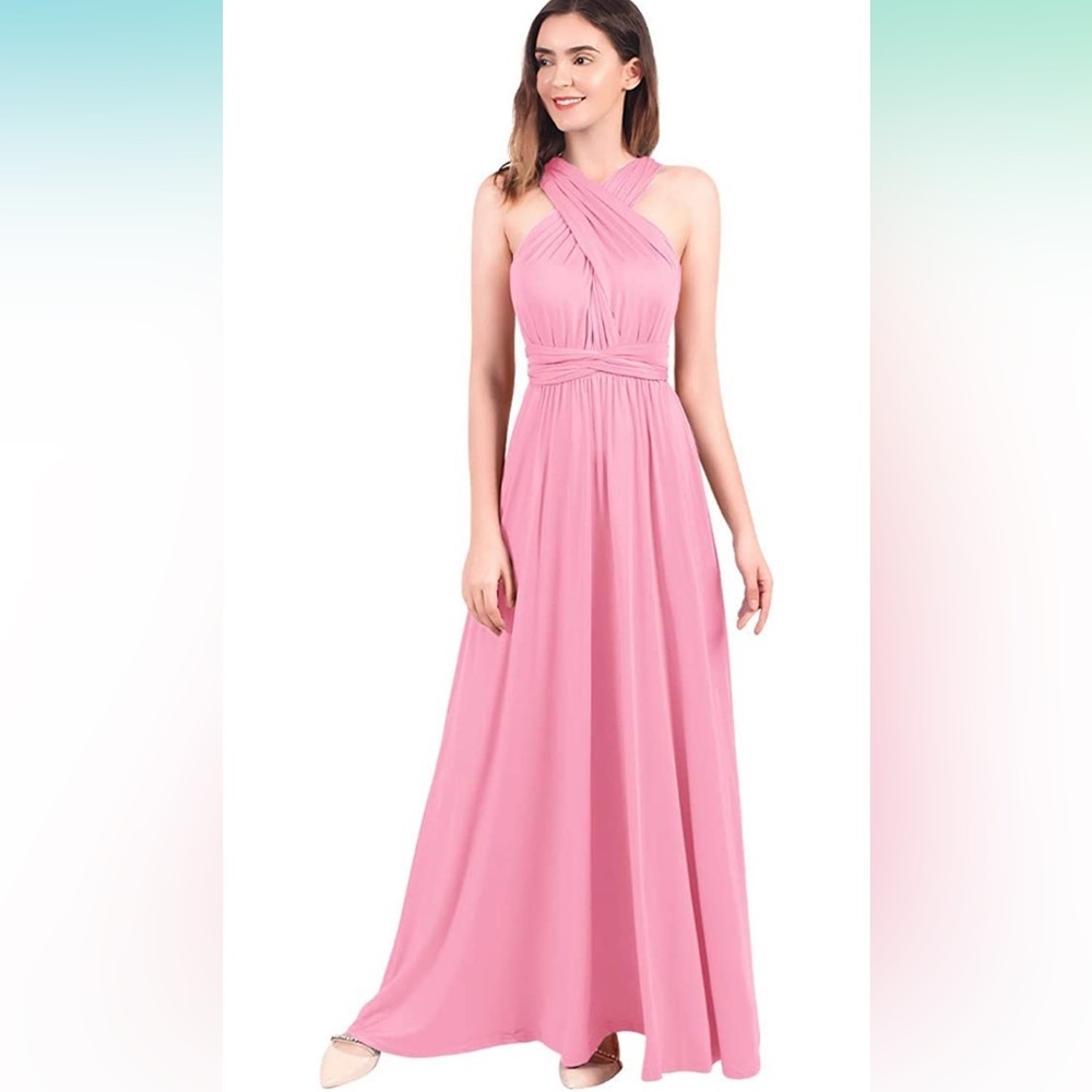 NWT Ibtom Castle Wrap Convertible Multi Way Formal Gown. Size small​